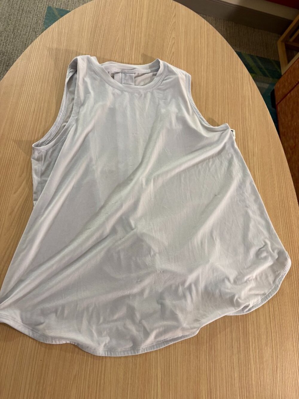 Lululemon Tank Top Estimate Size 6 Light Blue Lightweight Sheer Pastel Open Back